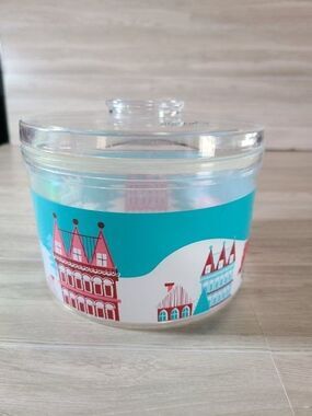 Holiday Time Christmas Treat Container Stackable Candy Storage Snow Village